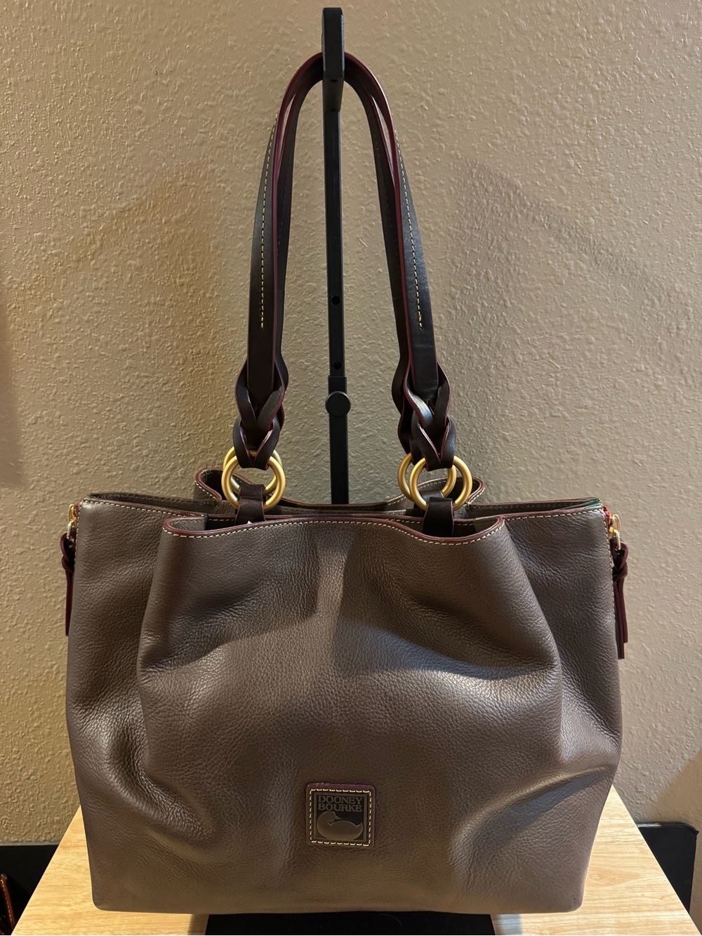 Dooney & Bourke Pebble Leather Large Zip Barlow Bag